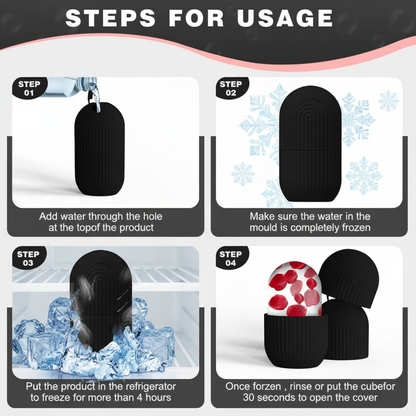 Ice Roller Black - Steps Infographic